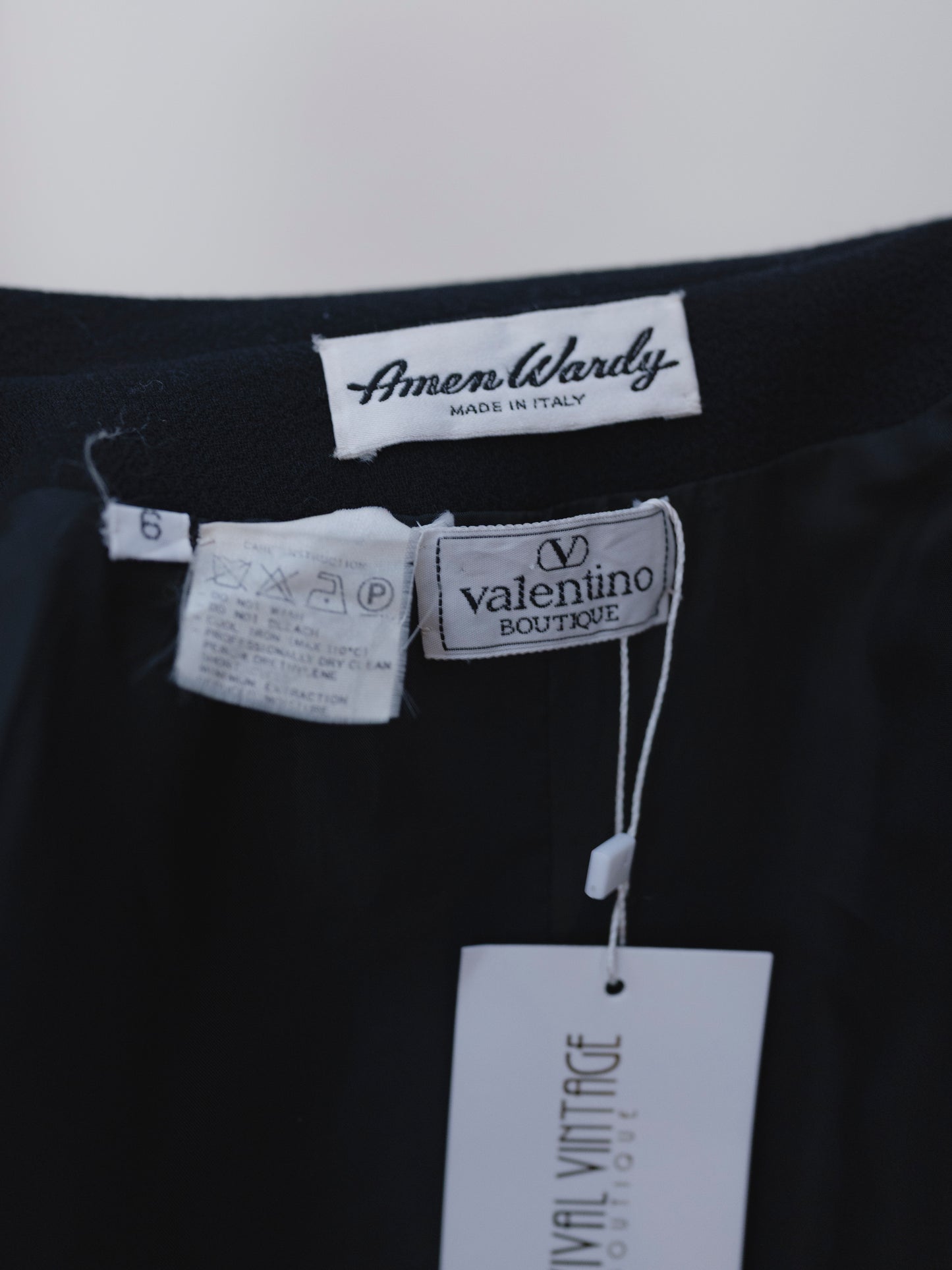 Valentino Black Velvet & Wool | Skirt Suit