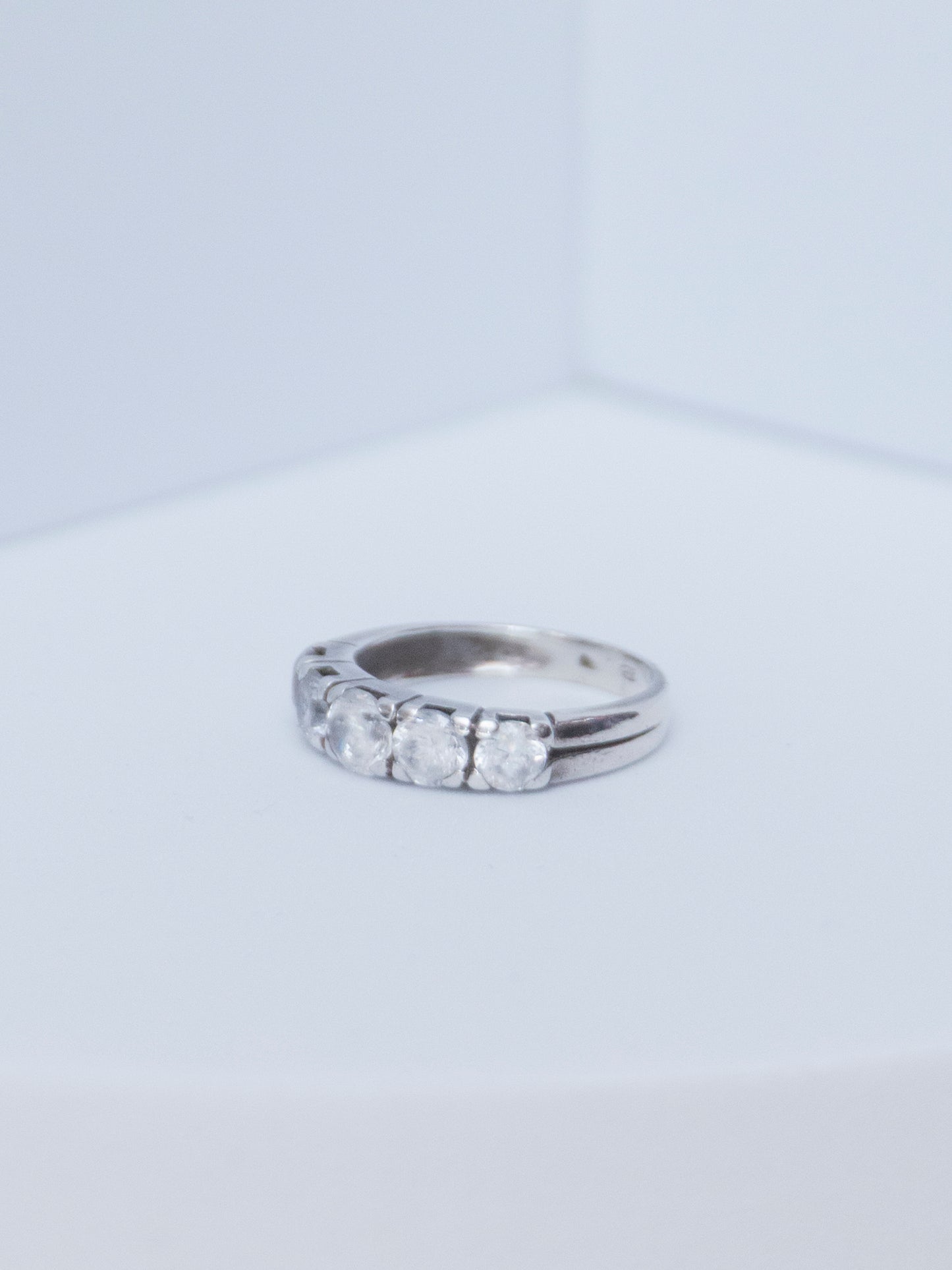 White Topaz Sleek Band | Sterling Silver