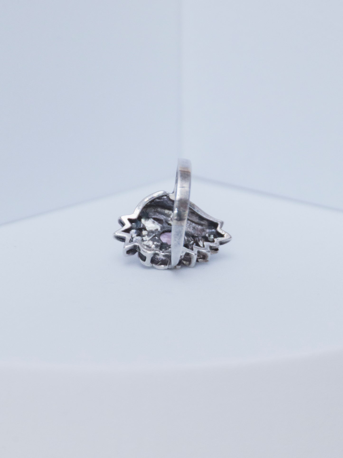 Marcasite & Pink Tourmaline | Ring | Sterling Silver