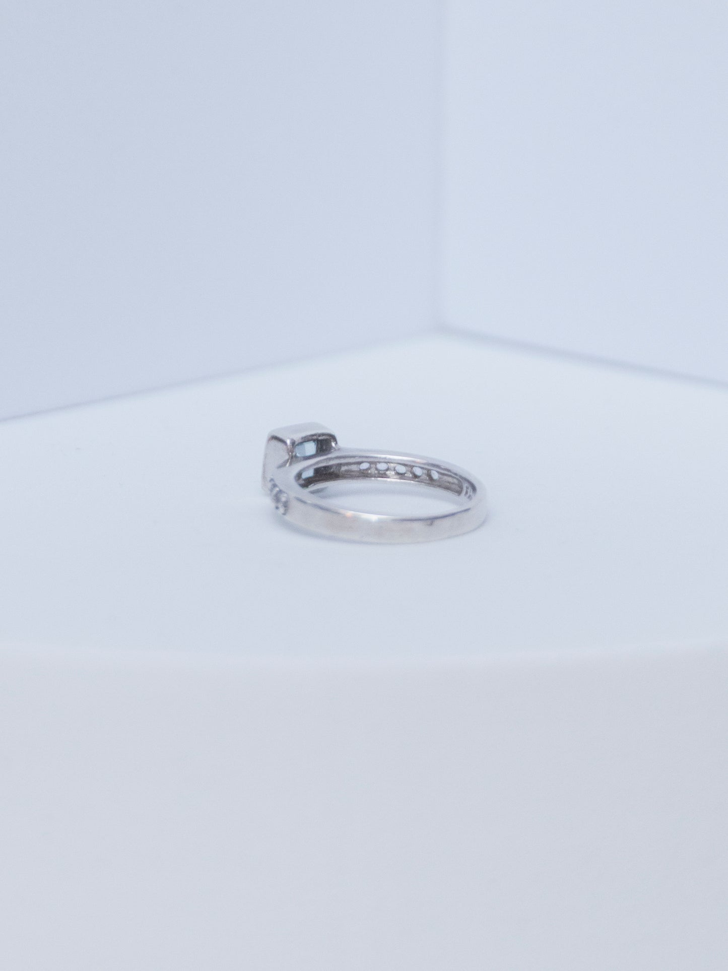Aquamarine Square | Stackable Ring | Sterling Silver