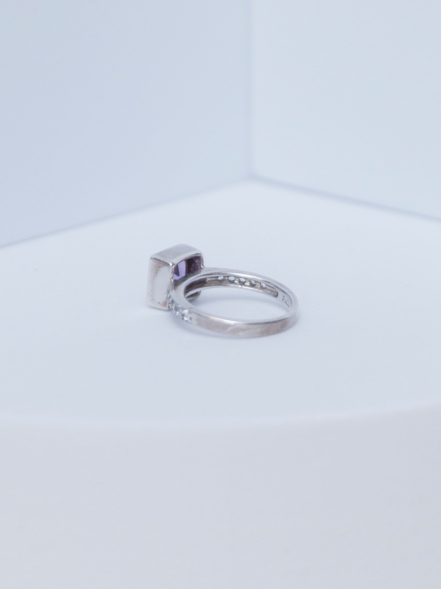 Amethyst Square | Stackable Ring | Sterling Silver
