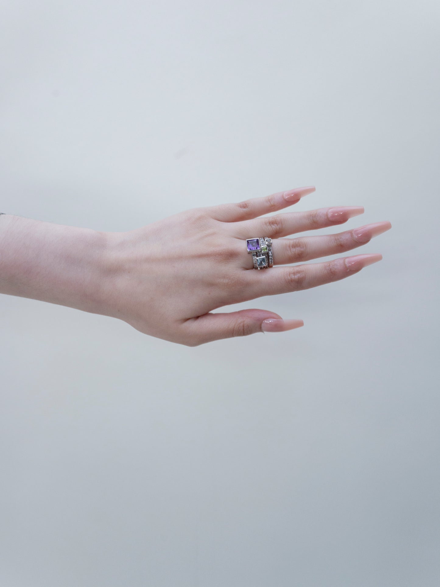 Amethyst Square | Stackable Ring | Sterling Silver