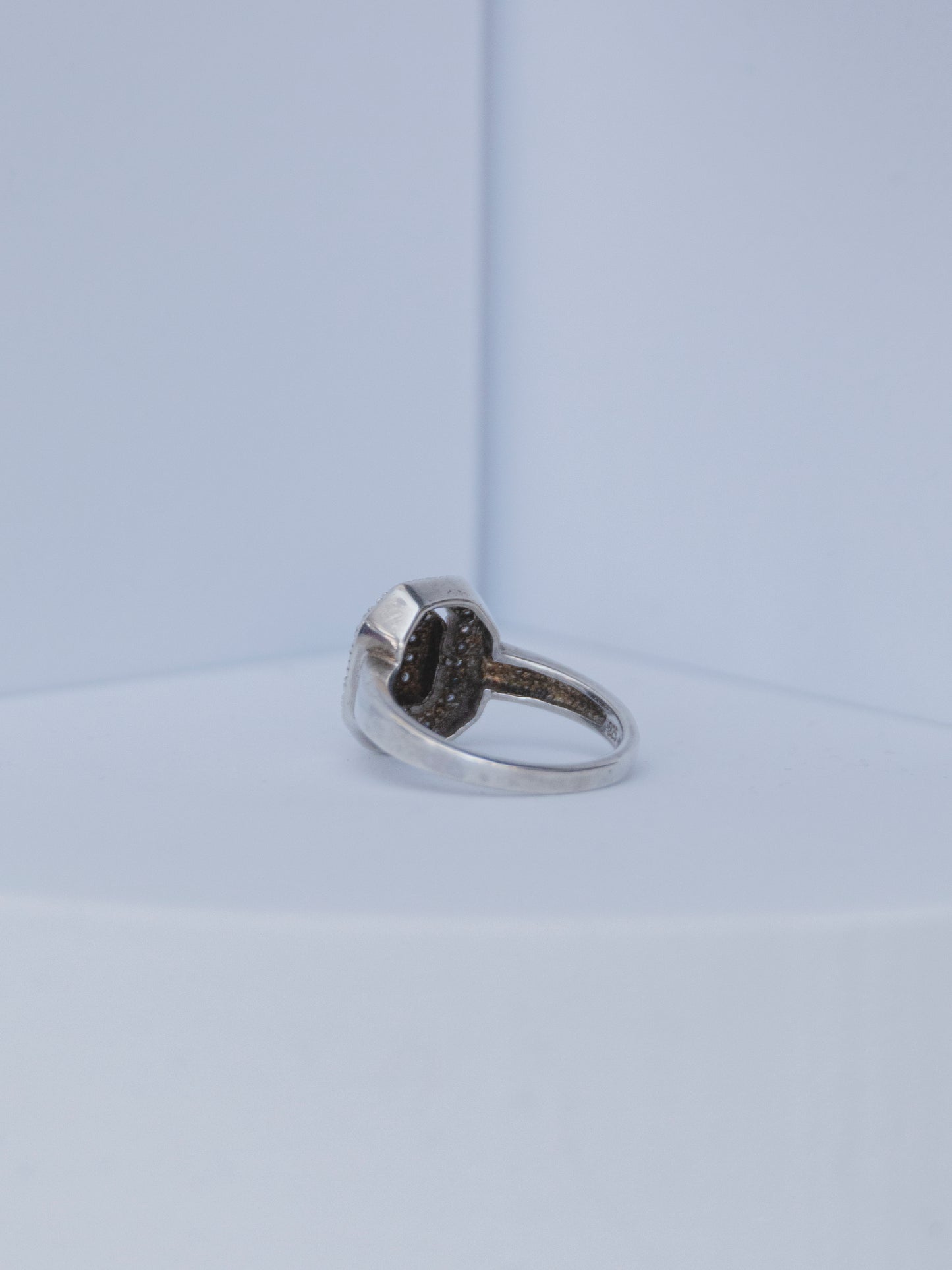 Deco Pave Diamond Ring | Sterling Silver