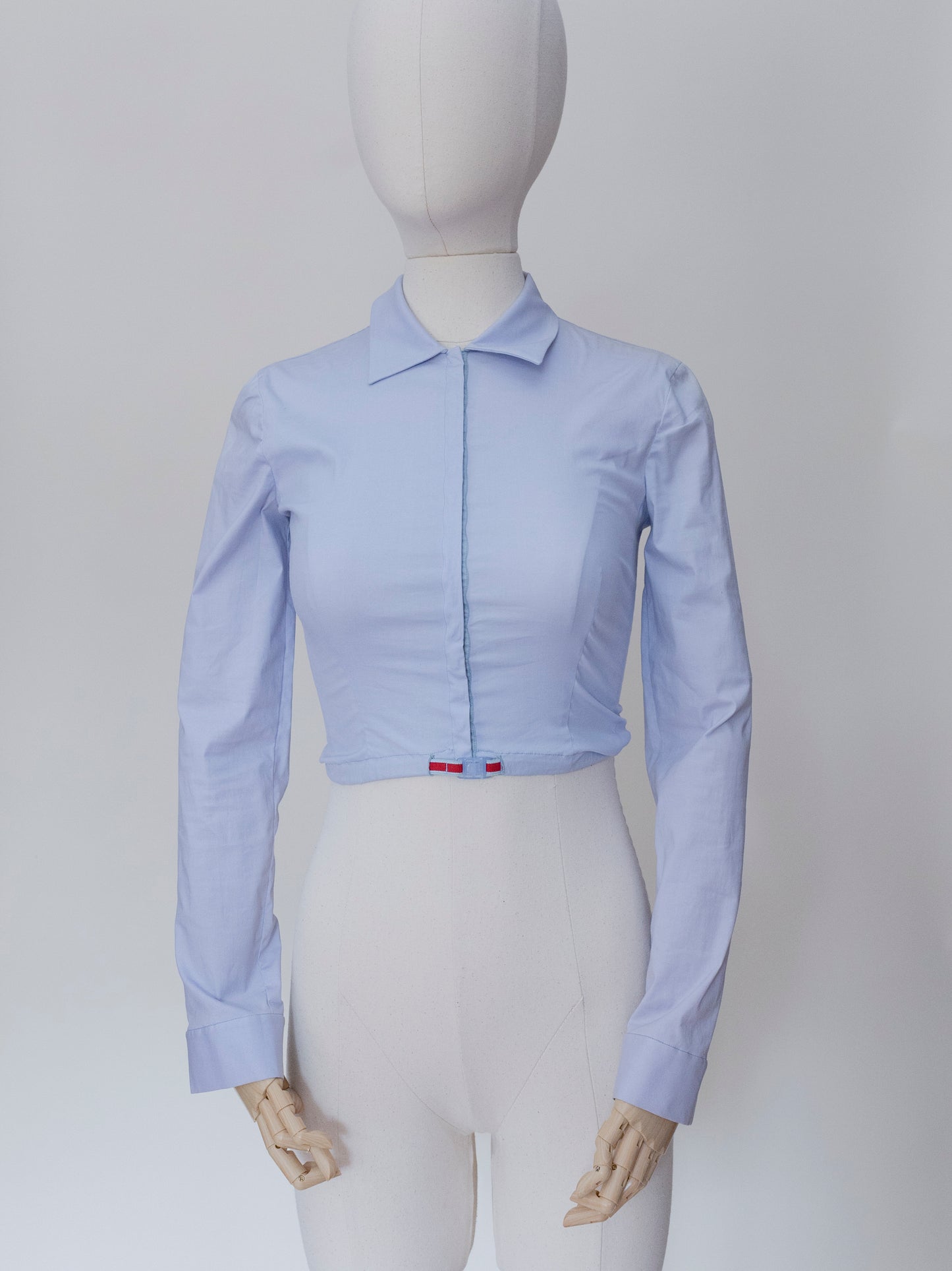 Miu Miu Blu Cotton Poplin Crop | Top