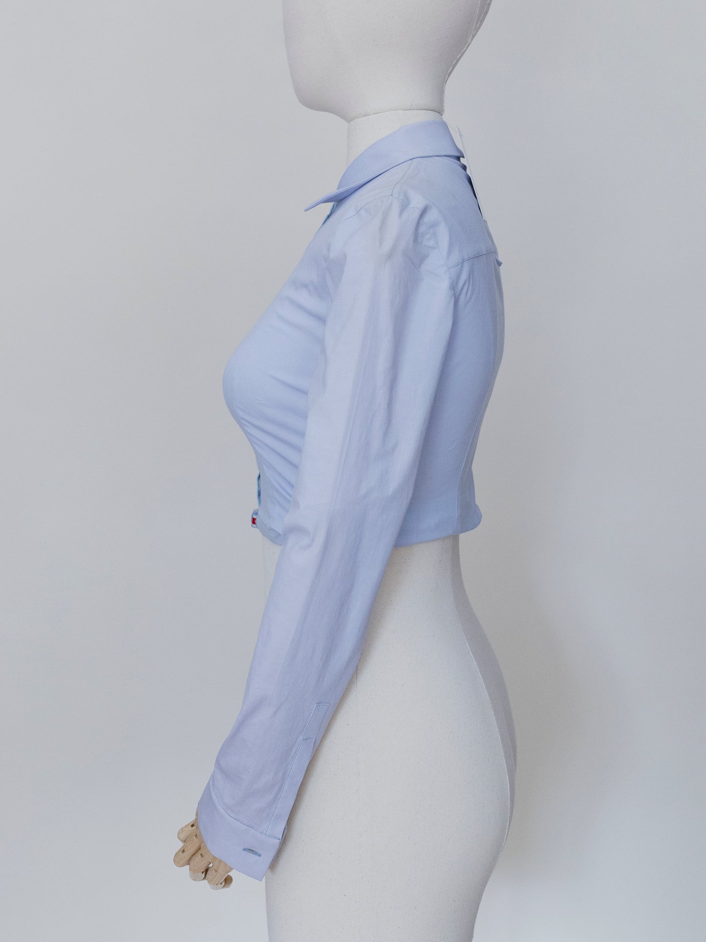 Miu Miu Blu Cotton Poplin Crop | Top