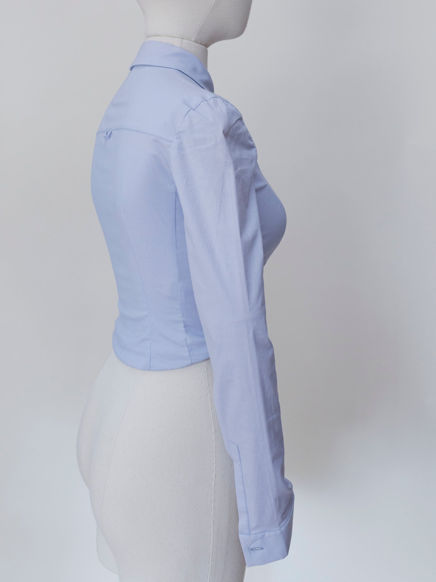 Miu Miu Blu Cotton Poplin Crop | Top