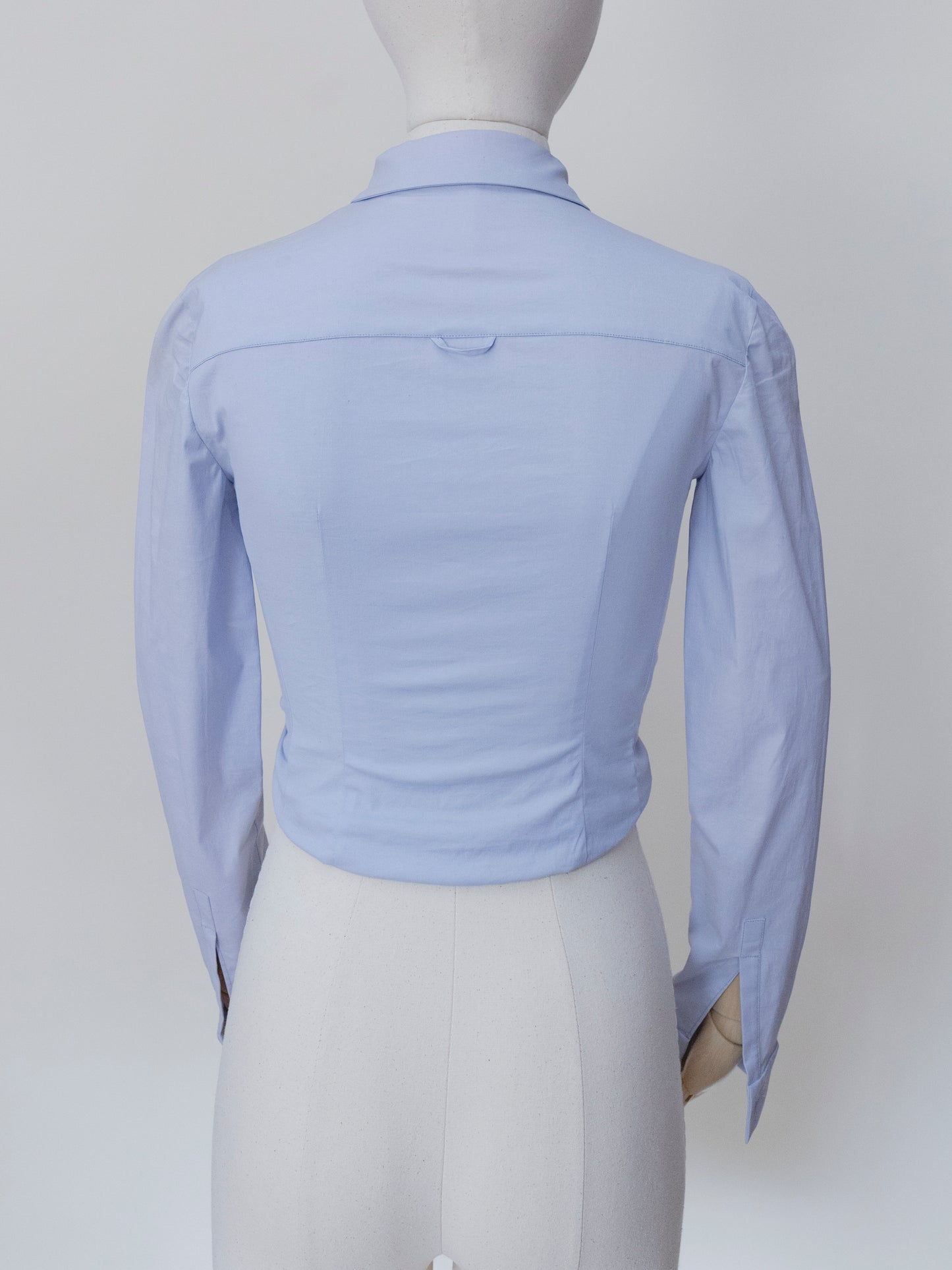 Miu Miu Blu Cotton Poplin Crop | Top