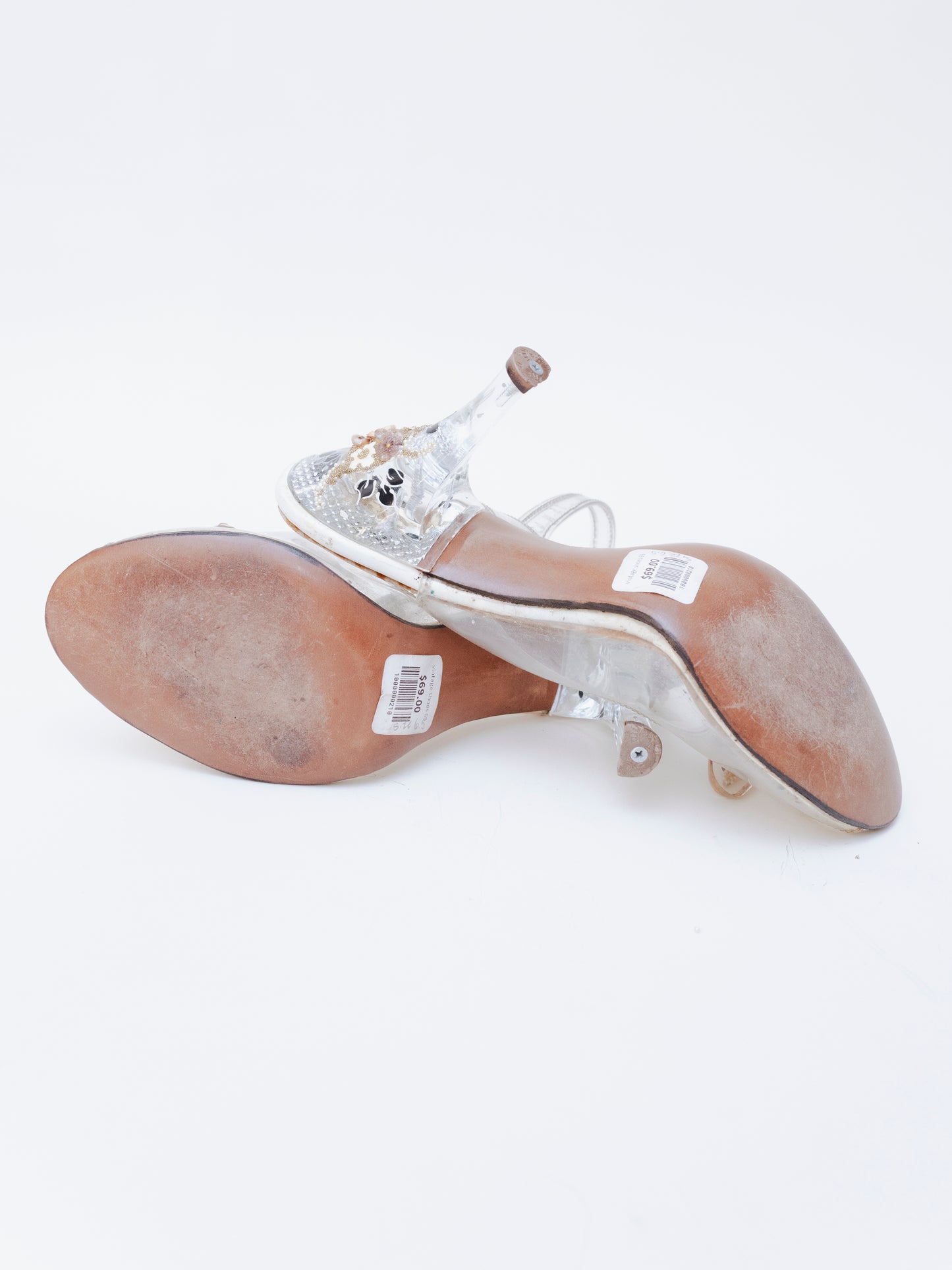Lucite Floral | Peeptoe Pumps