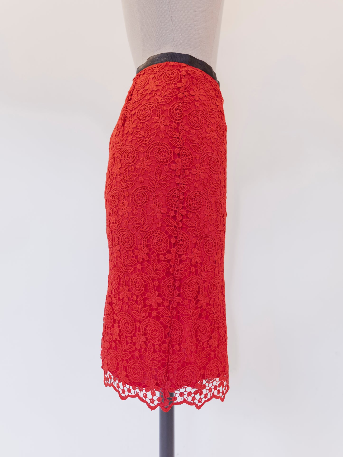 Saint Laurent Red Lace | Skirt