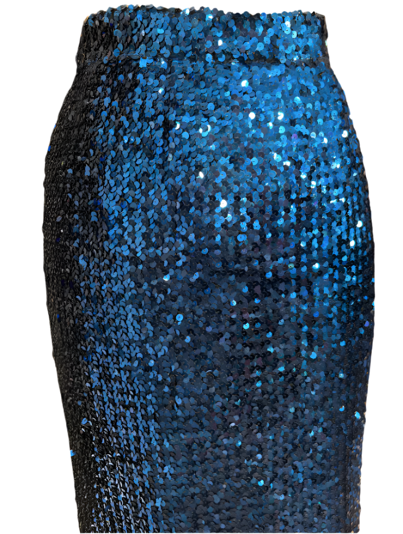Saint Laurent Rive Gauche Electric Blue Sequin | Skirt
