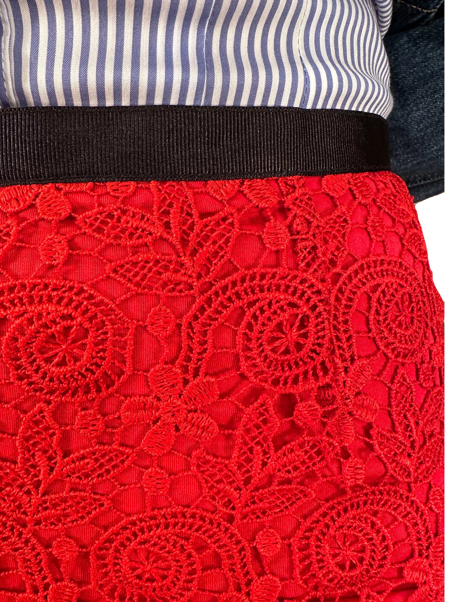 Saint Laurent Red Lace | Skirt