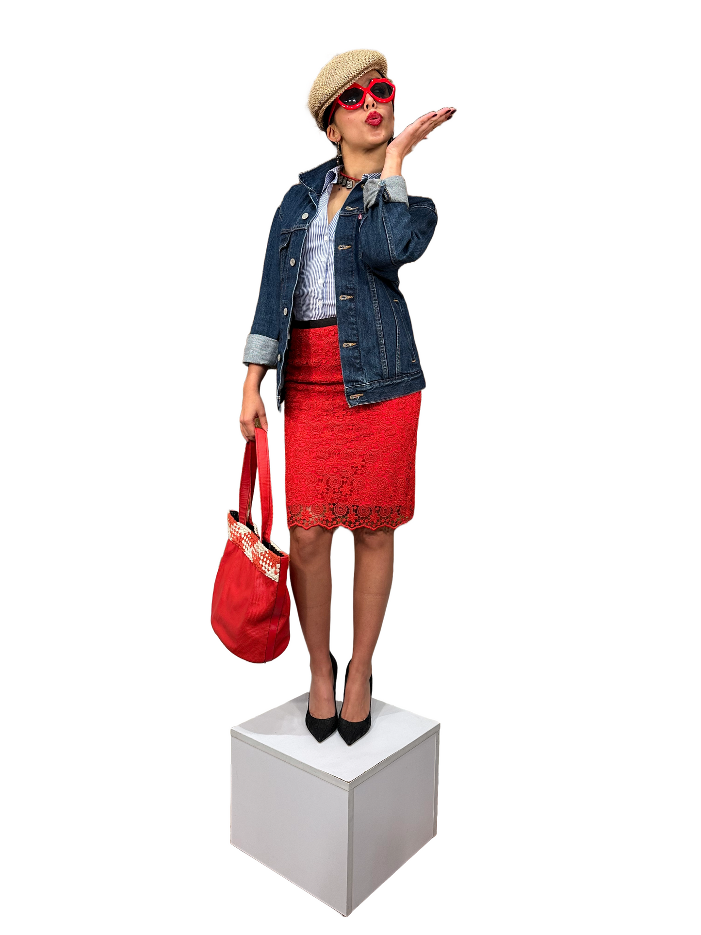 Saint Laurent Red Lace | Skirt