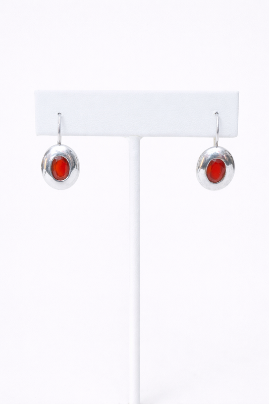 Cornalina | Pendientes | Plata de ley