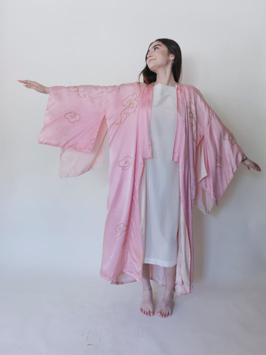 Kimono de seda de peonía