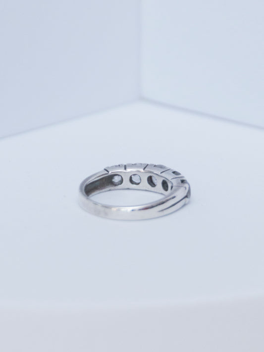 White Topaz Sleek Band | Sterling Silver