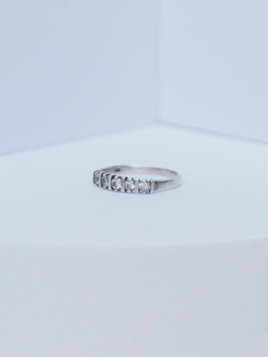White Topaz Bar Setting | Sterling Silver