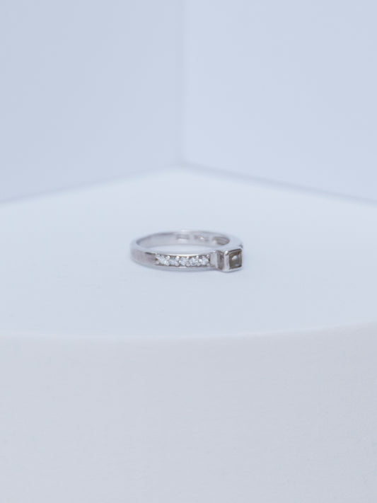 Topaz Square Square Stackable Ring | Sterling Silver