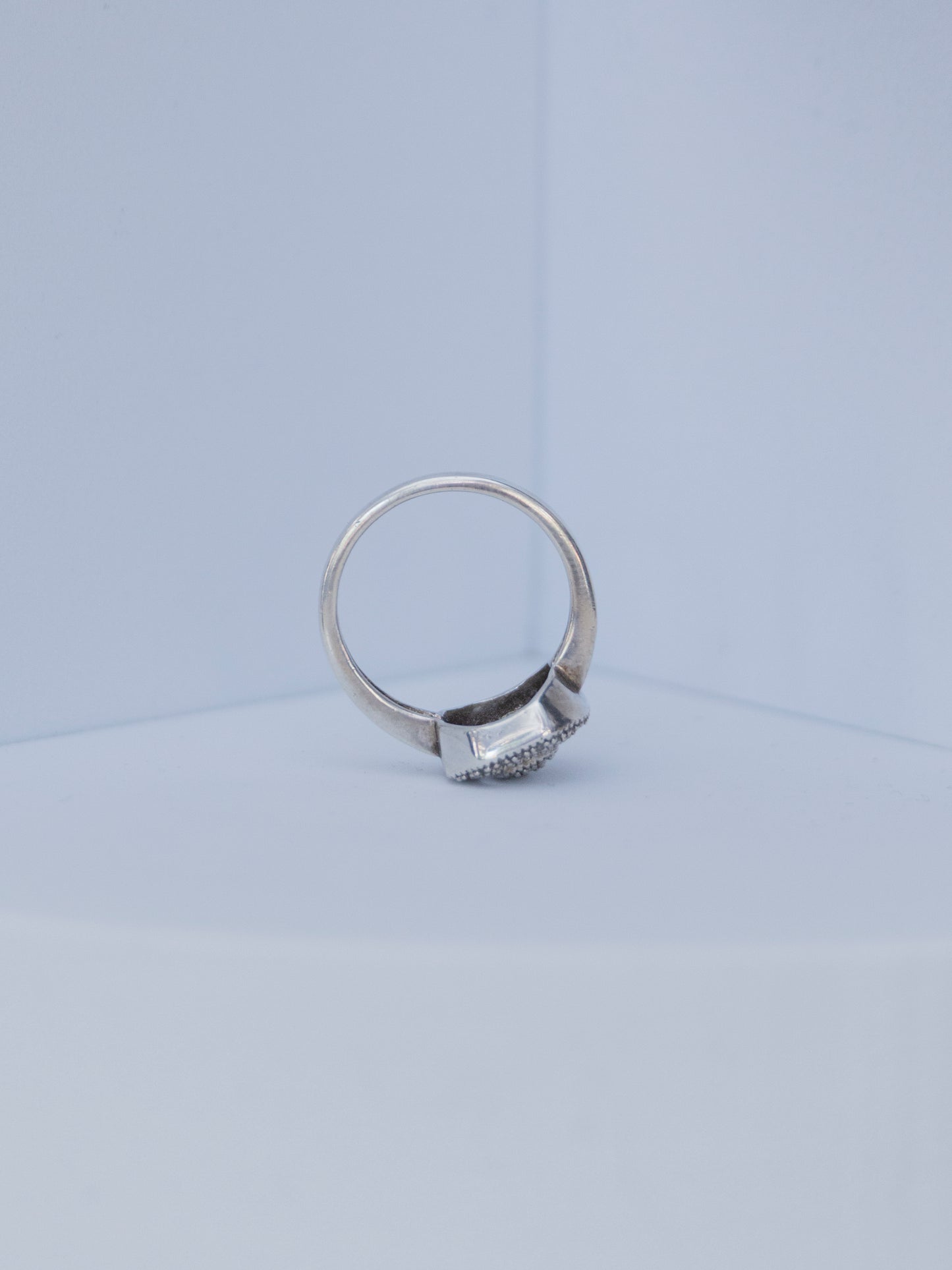 Deco Pave Diamond Ring | Sterling Silver