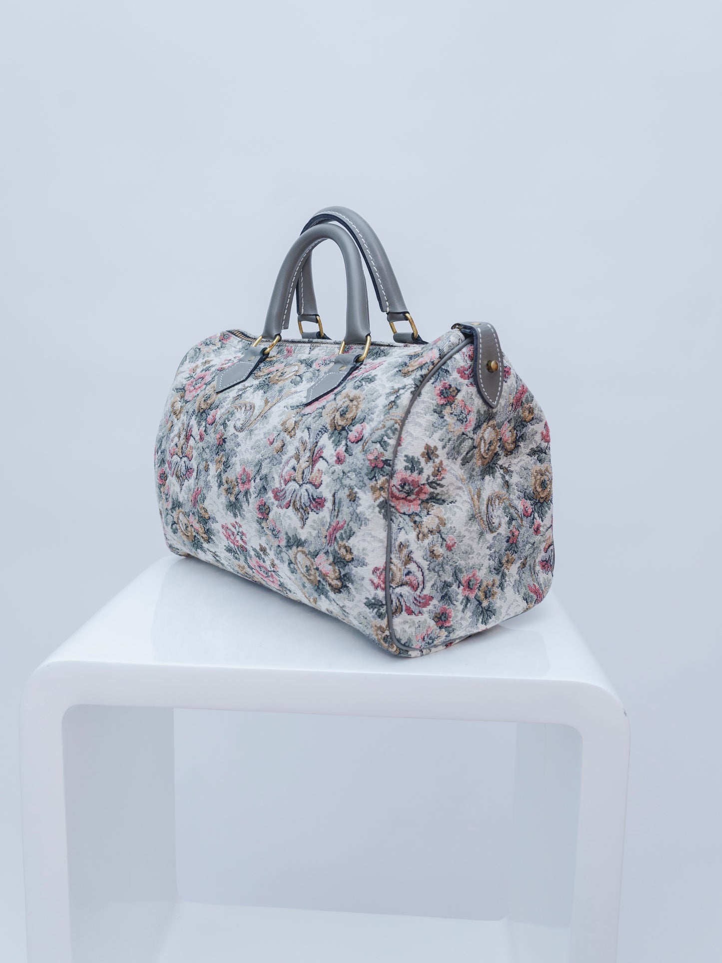 French Luggage Company Grey Rose Tapestry | Travel Small Speedy