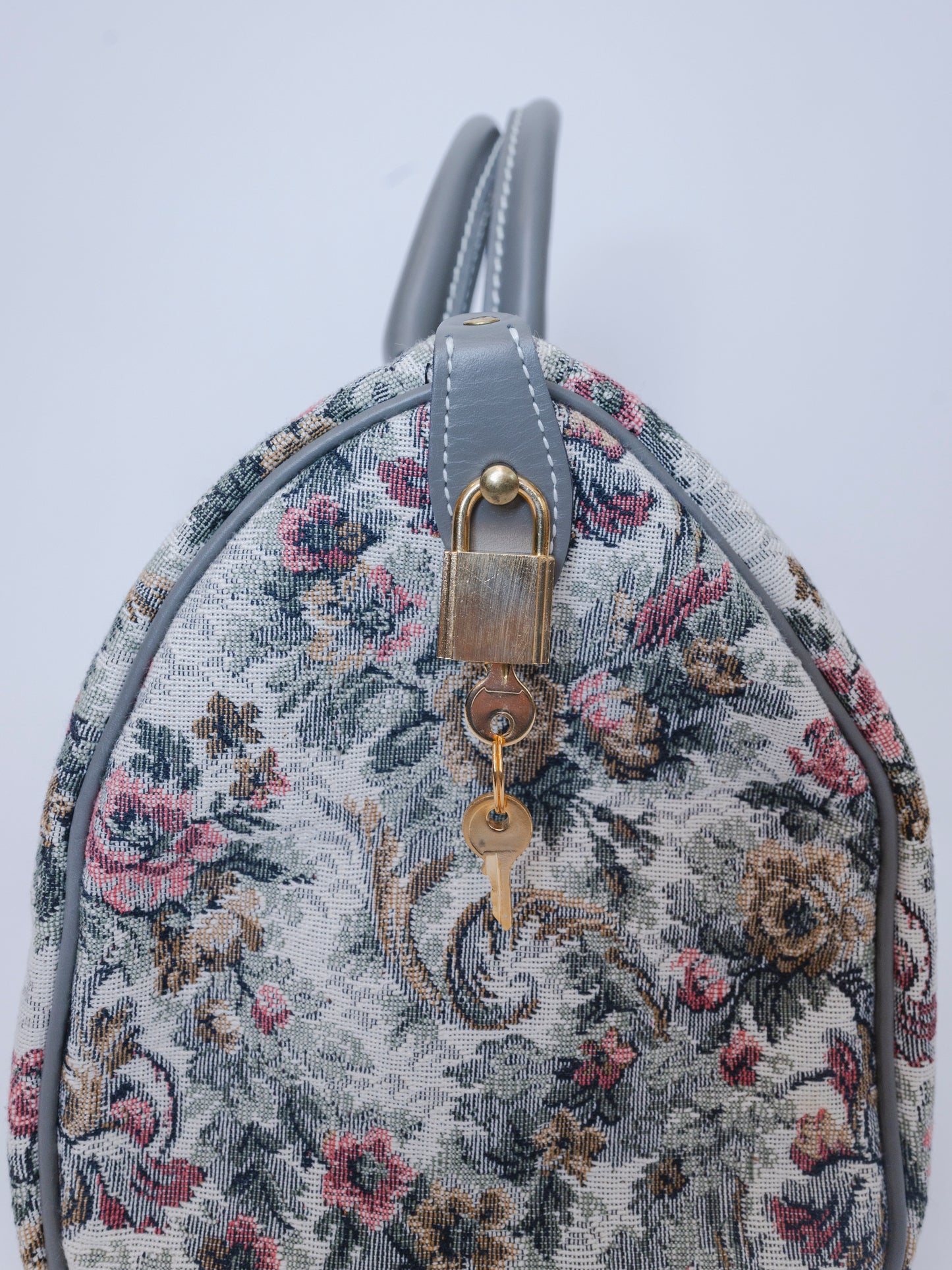 French Luggage Company Grey Rose Tapestry | Travel Small Speedy