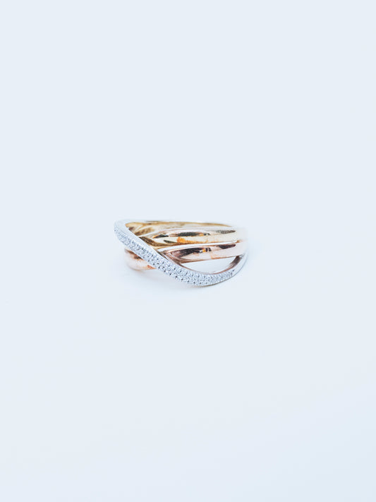 Endless Loop Pave Diamond | Ring | Sterling Silver & Gold Fill