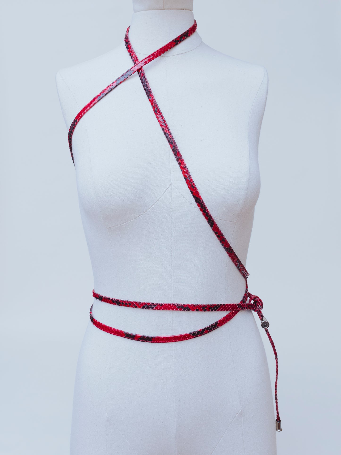 Gucci By Tom Ford Red Python | Wrap Belt