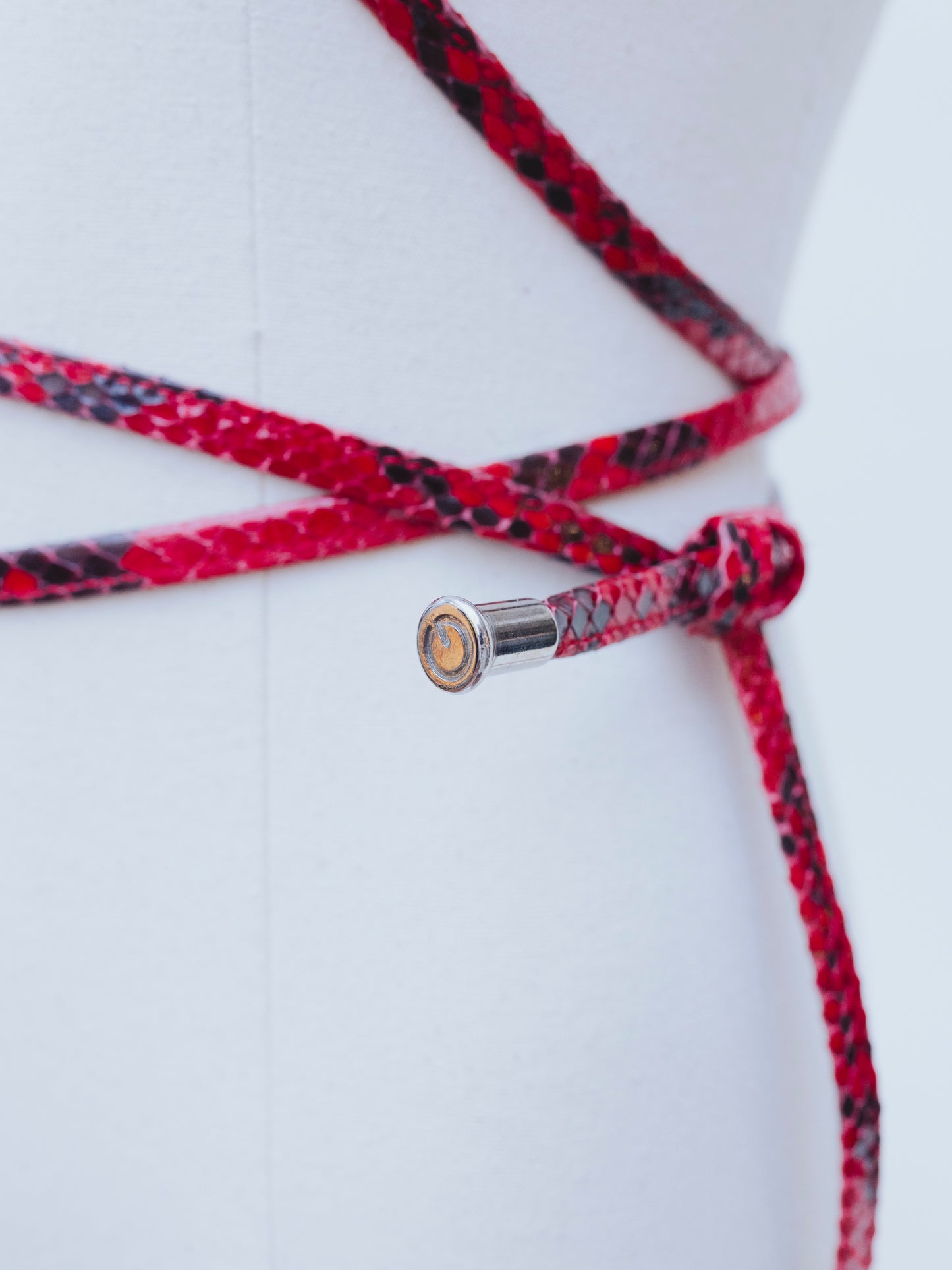 Gucci By Tom Ford Red Python | Wrap Belt