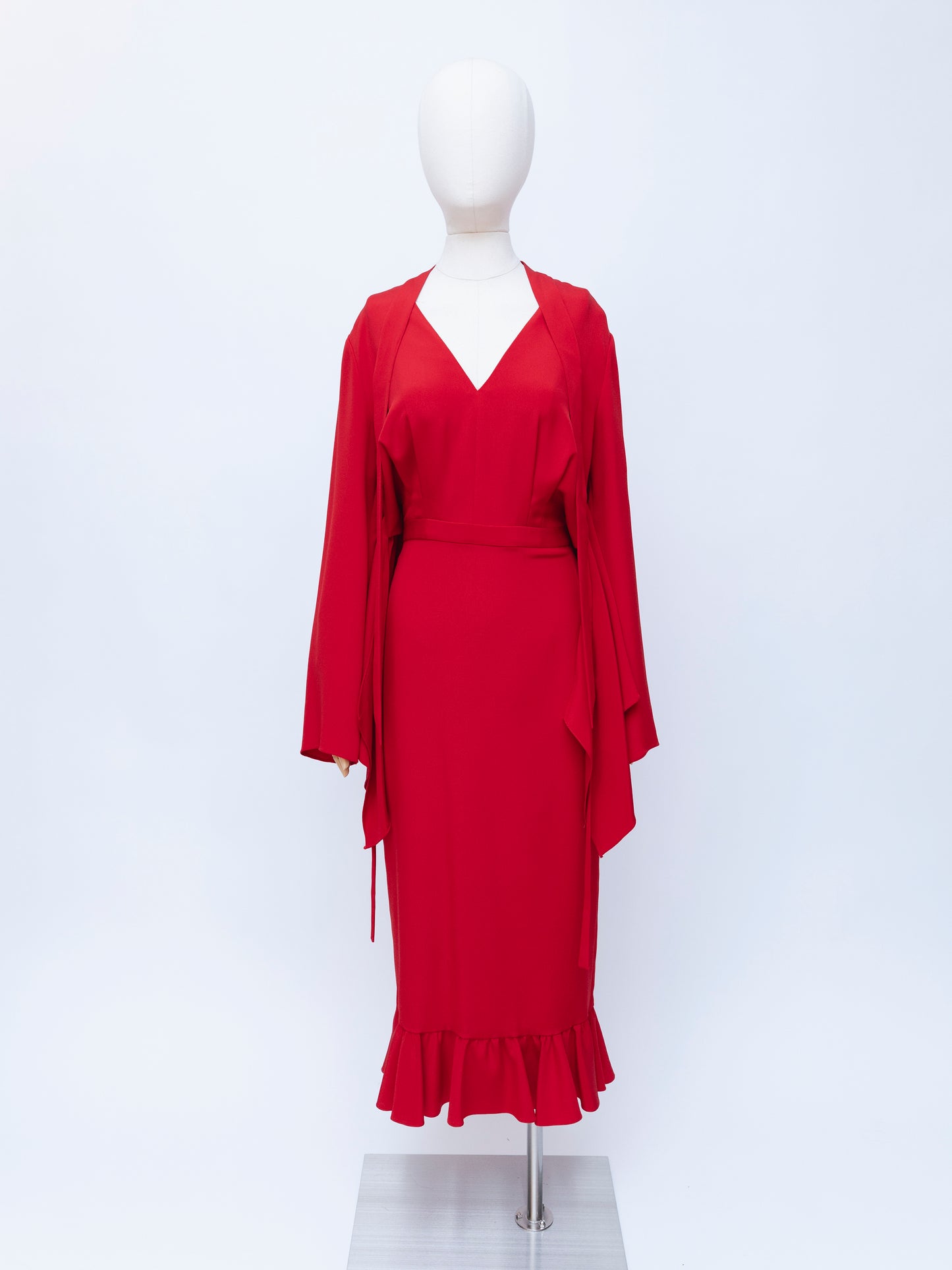 Vestido de seda escarlata