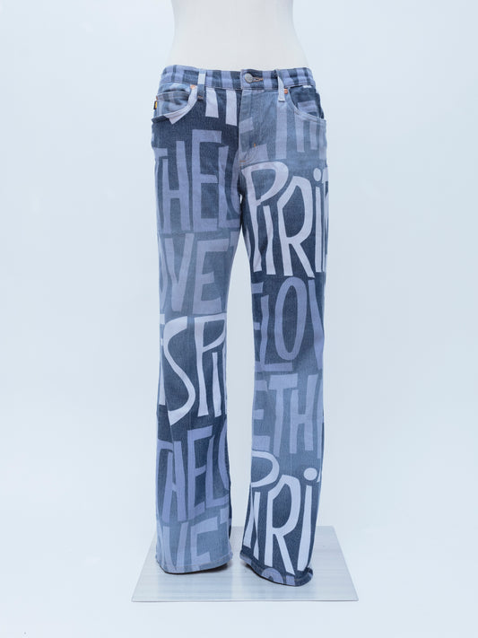 Todd Oldham Espírito do Amor | Calça Jeans de Cintura Baixa