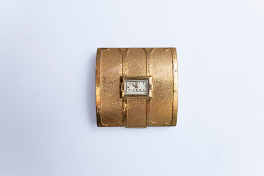 Estuche para polvo vintage dorado | Compacto