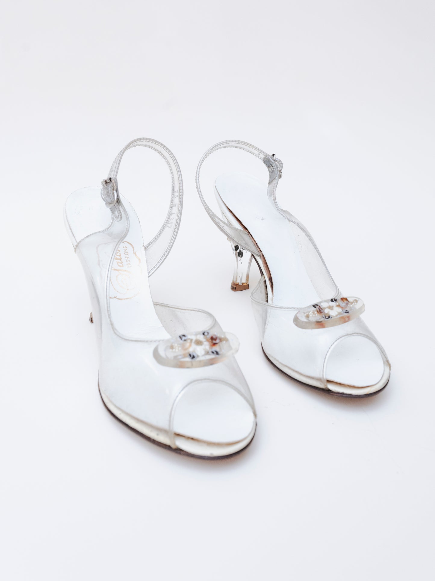 Lucite Floral | Peeptoe Pumps