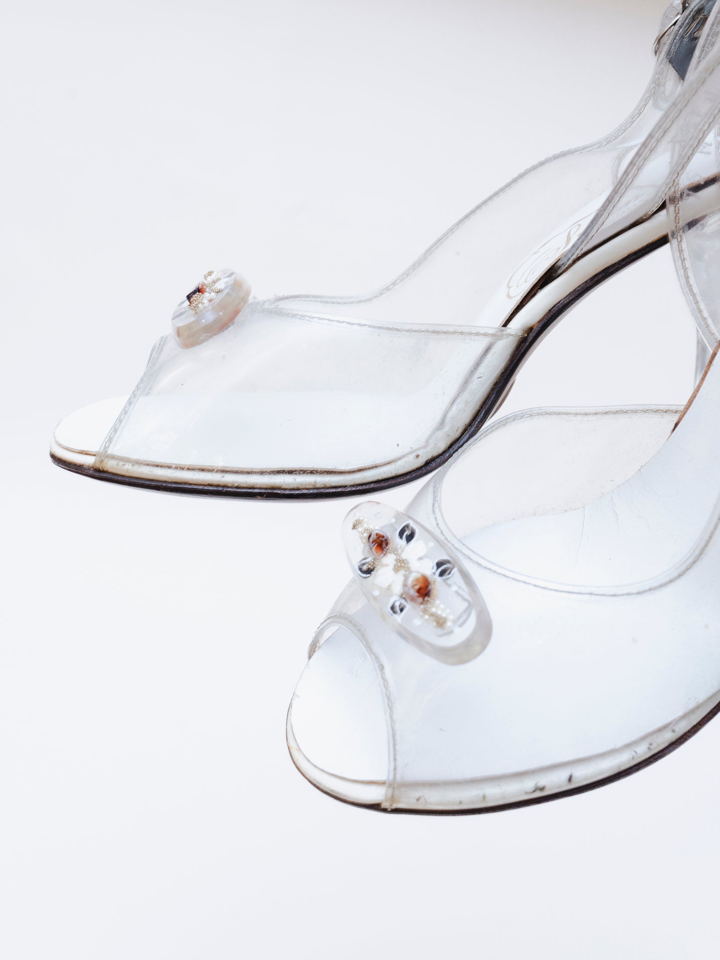 Lucite Floral | Peeptoe Pumps