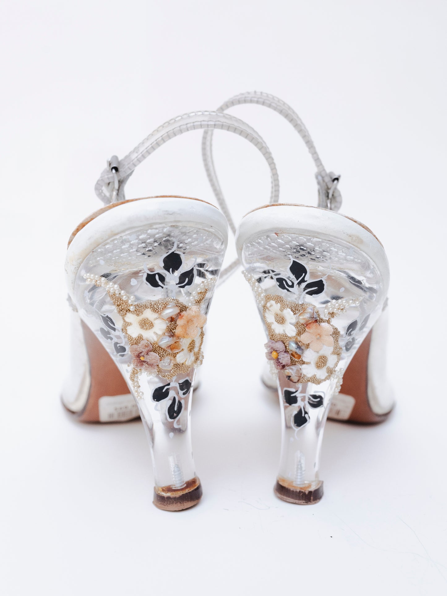 Lucite Floral | Peeptoe Pumps